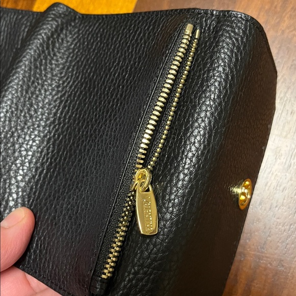 Black grain leather Valentina Italian small wallet, never been used - Picture 12 of 12